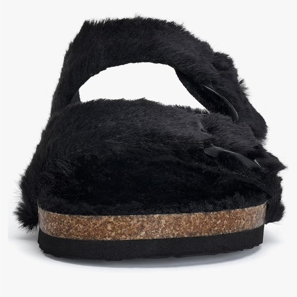 Slippers Wide Open Toe Cork Footbed Slides - Picture 4 of 12